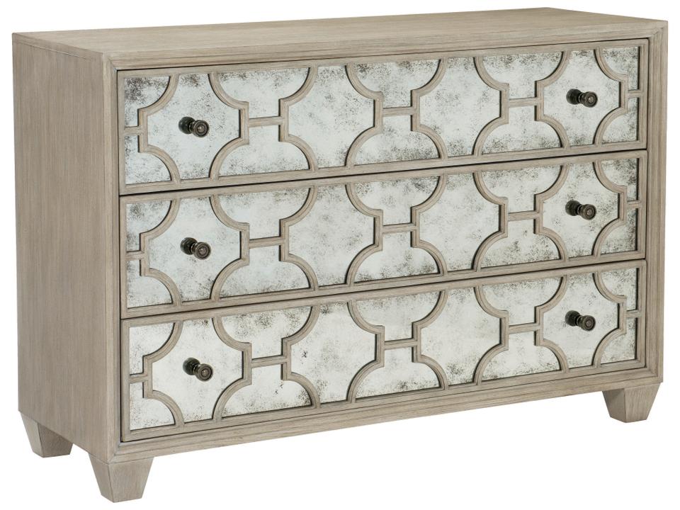 Santa Barbara 3-Drawer Dresser Sandstone Oak Mirrored Glass