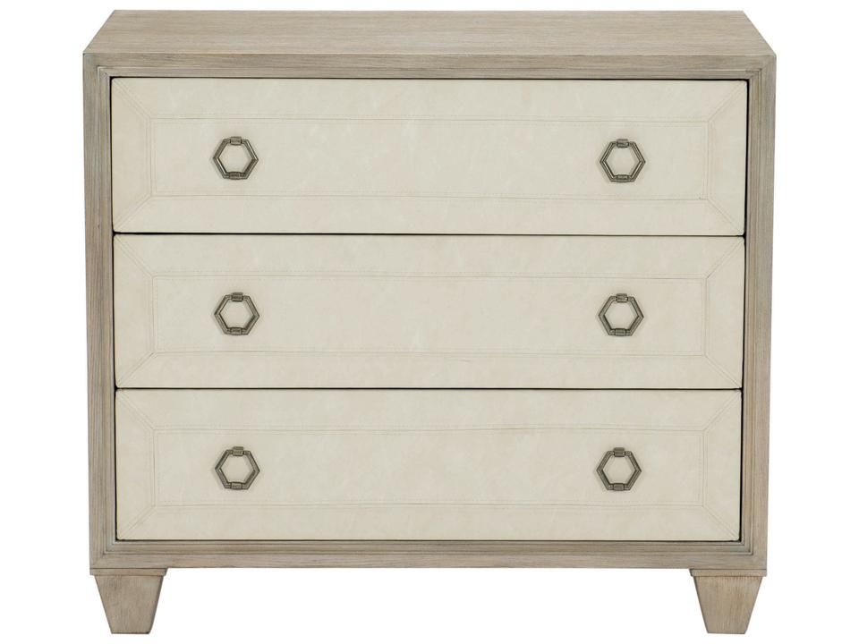 Santa Barbara 3-Drawer Nightstand with Fabric Wrapped Drawer Fronts