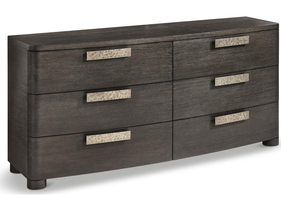 Geneve 6-Drawers Oak Wood Double Dresser