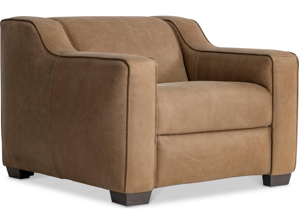 Living Flynn Power Reclining Leather Chair in Brown