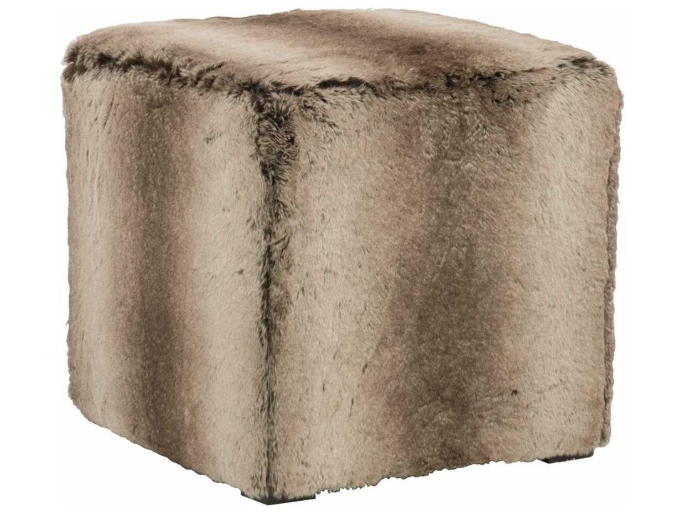 Casale Fabric Ottoman in Custom Upholstery with Mocha Finish