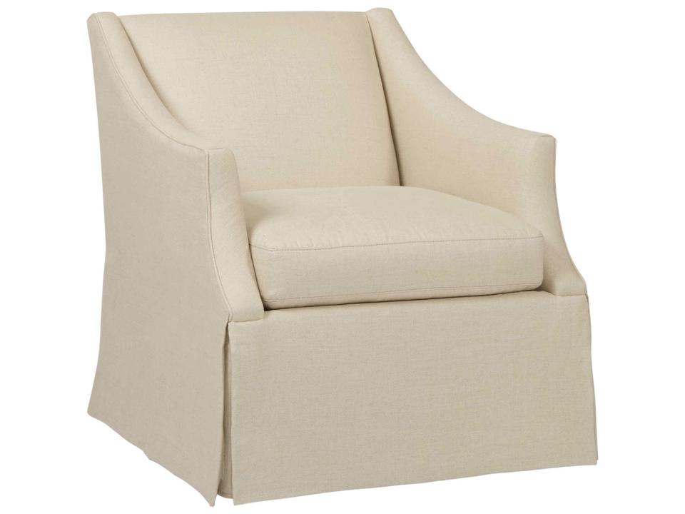 Clayton Fabric Swivel Accent Chair with Luxe Down Cushion