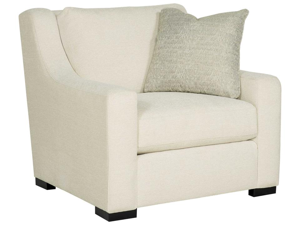 Germain Fabric Accent Chair with Sloped Arms and Wood Legs