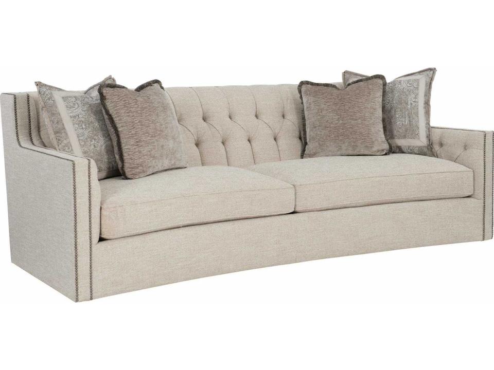 Candace Fabric 2-Cushion Sofa with Nailhead Trim and Tufted Back