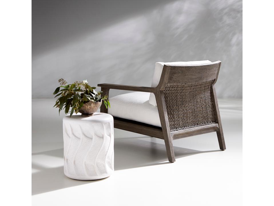 Coquille Wood Cushion Loveseat