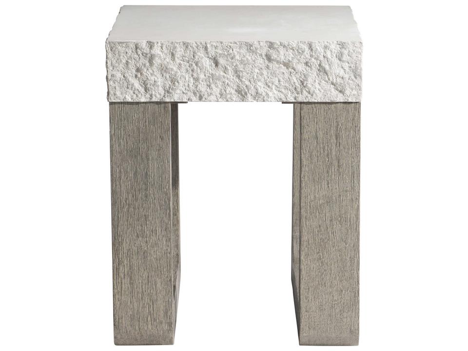Bristol Outdoor Side Table in Sand Grey and Weathered Teak