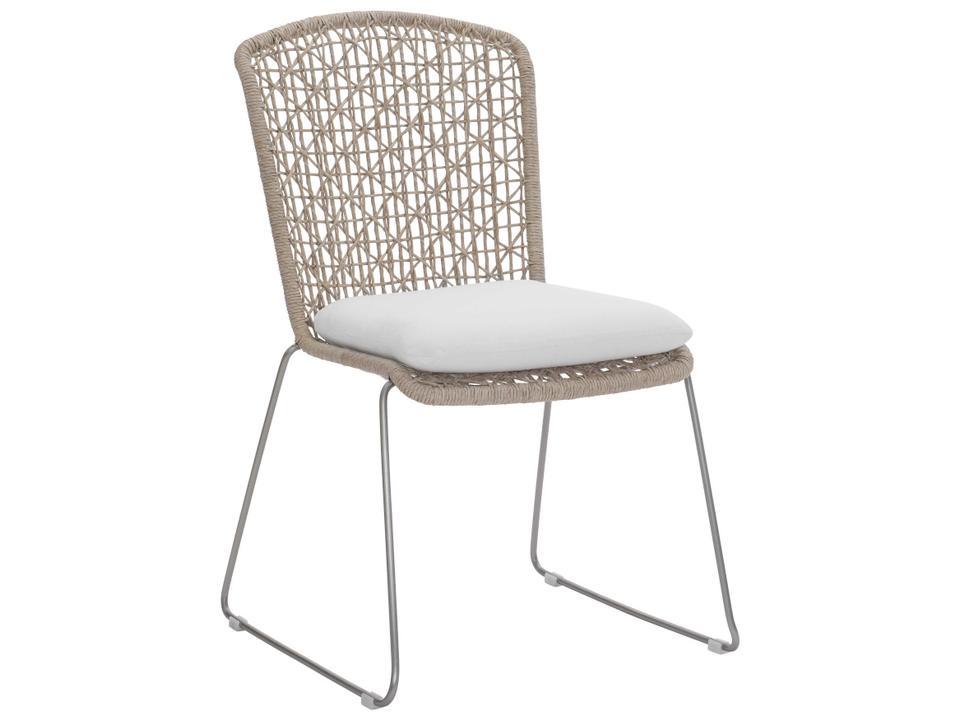 Carmel Outdoor Side Chair Hazelnut Wicker Seat Pad