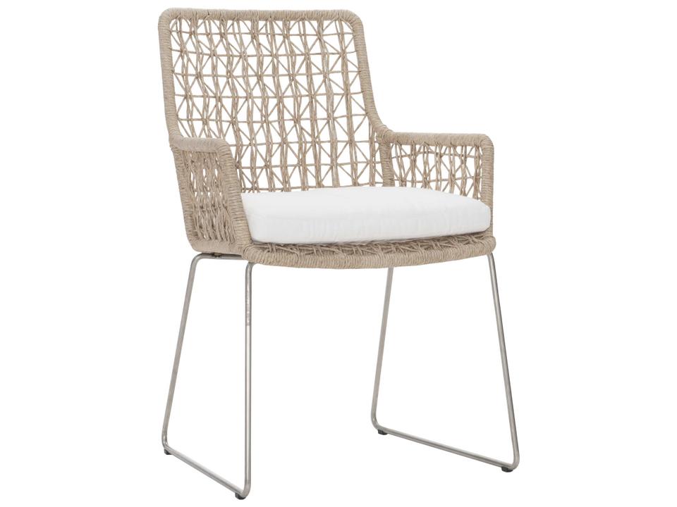 Carmel Outdoor Dining Armchair with Seat Pad in Hazelnut