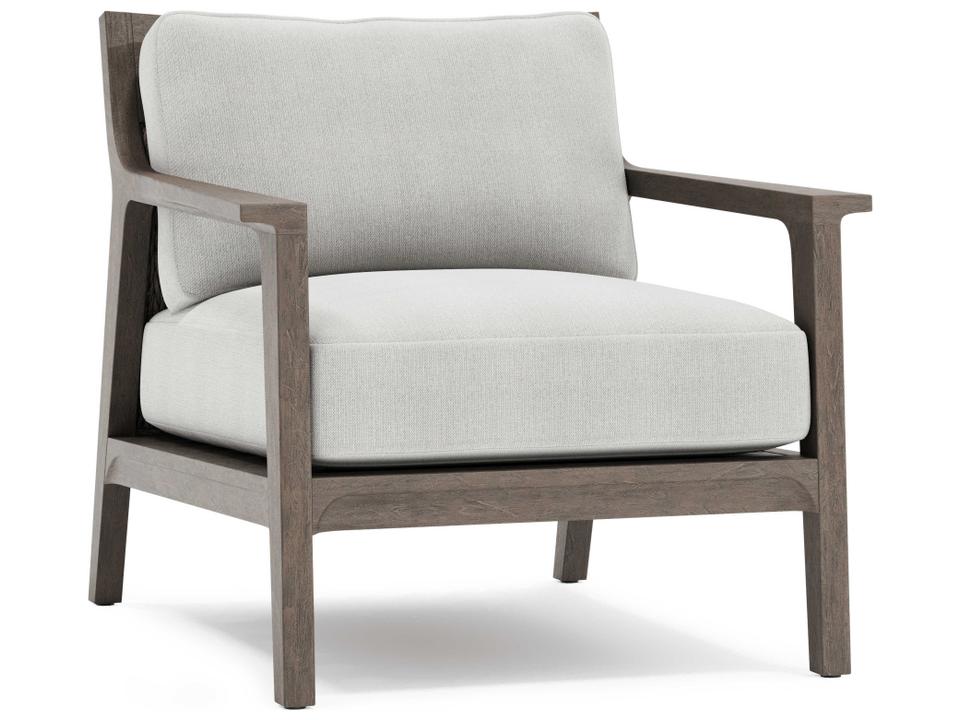 Ibiza Weathered Teak and Wicker Outdoor Lounge Chair
