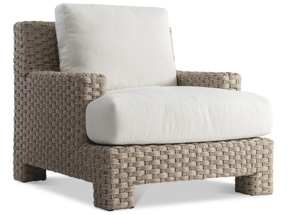 Trieste Outdoor Lounge Chair with Wicker and Cushions