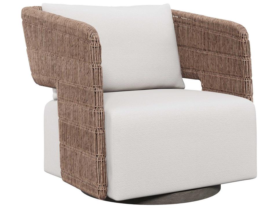 Maldives Outdoor Swivel Arm Chair in Hazelnut Wicker