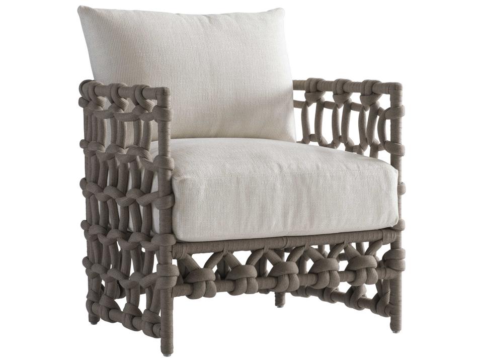 Nodi Outdoor Rope Accent Chair in Shiitake with Gray Aluminum