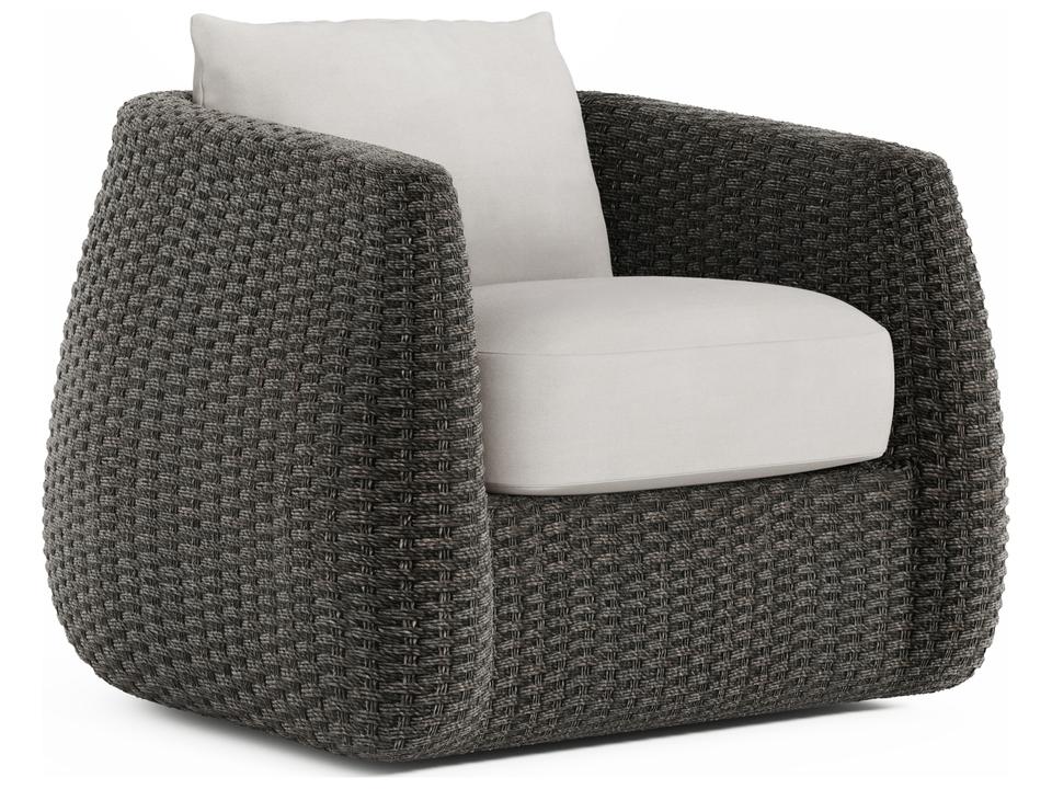 Sarene Outdoor Lounge Chair with Sunbrella Cushions in Dark Thatch