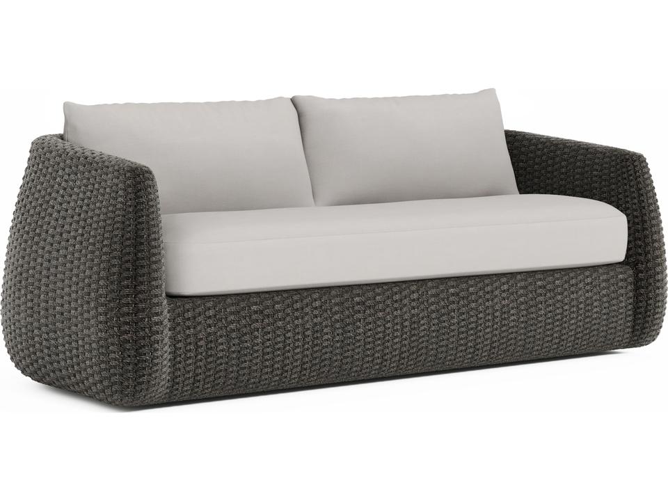 Sarene 3-Seat Outdoor Woven Sofa in Beige Performance Fabric