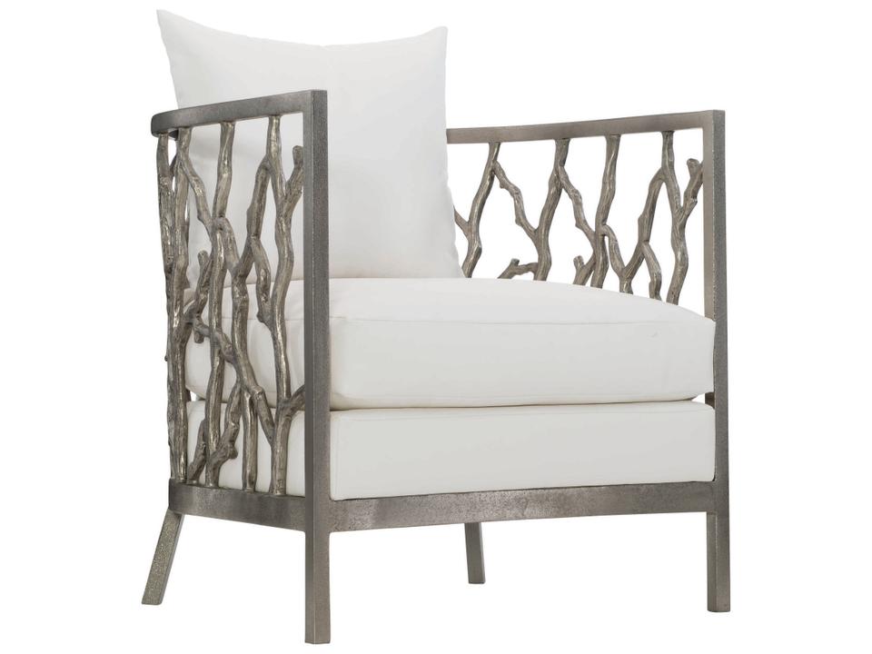 Naples Outdoor Accent Chair with Faux Bois Frame and Performance Fabric