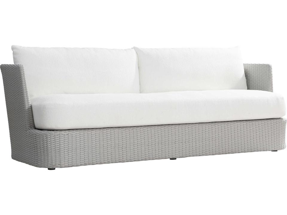 Avila Outdoor 3-Seat Sofa in Silver Pearl Rope Weave and Performance Fabric