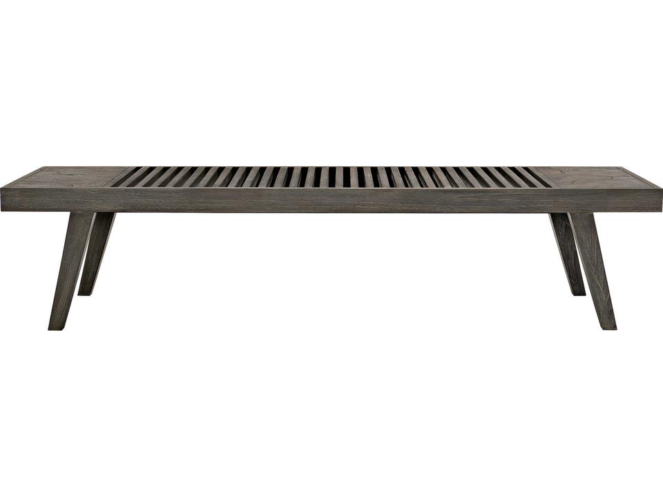Madura Solid Teak Outdoor Bench Smoked Truffle Finish