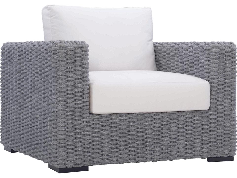 Capri Outdoor Chair with Performance Fabric Cushion in Grey Mist