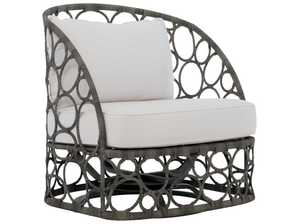 Bali All-Weather Wicker Outdoor Swivel Accent Chair Peppercorn