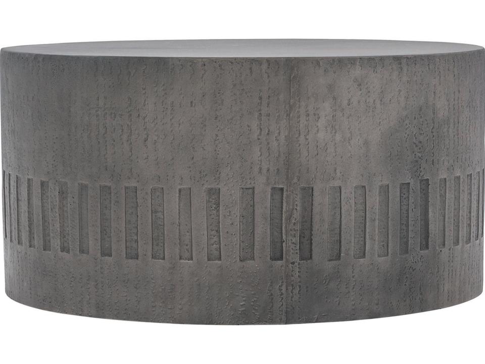 Miramar Round Glass Reinforced Concrete Coffee Table in Dark Charcoal