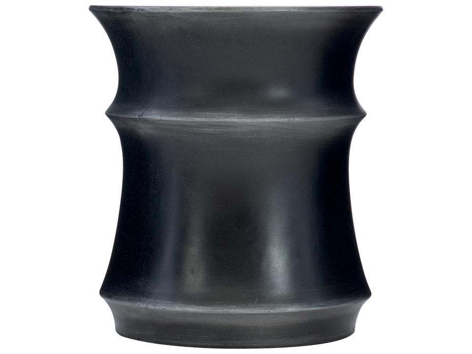 Maya Round Outdoor Accent Table in Black with Silver Highlights