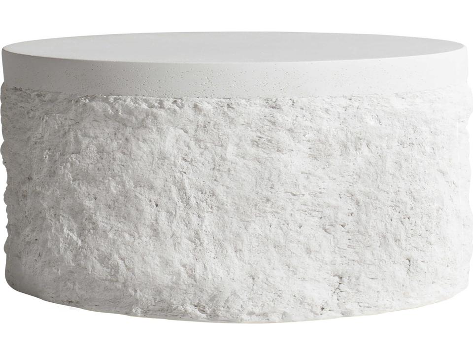 Pismo Round Outdoor Stonecast Coffee Table in White