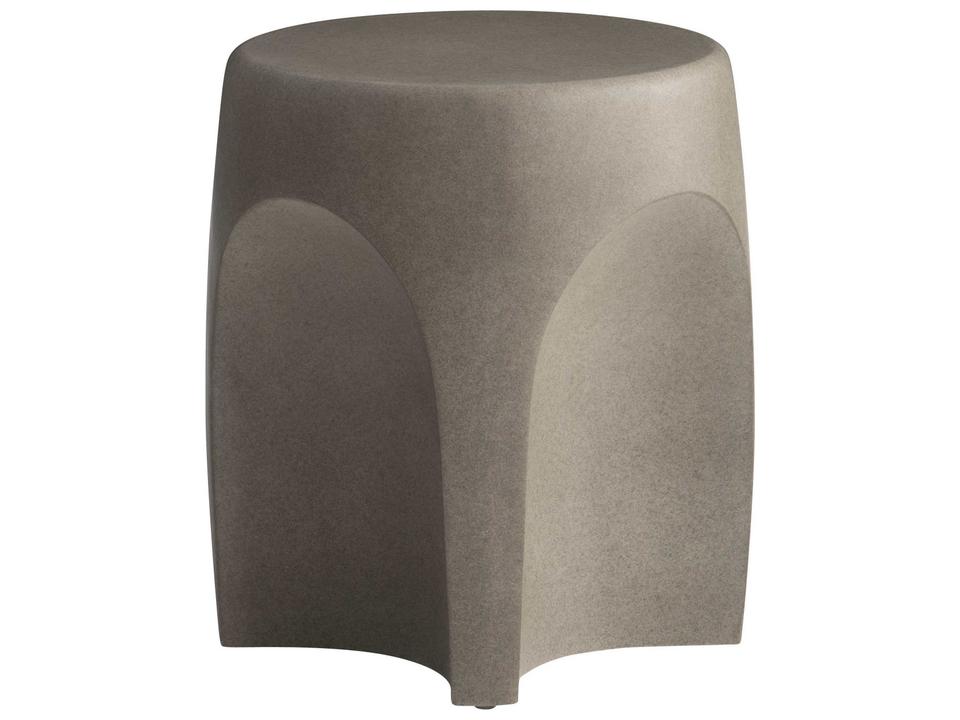 Medano Round Outdoor Side Table Cast Concrete in Bedrock Finish