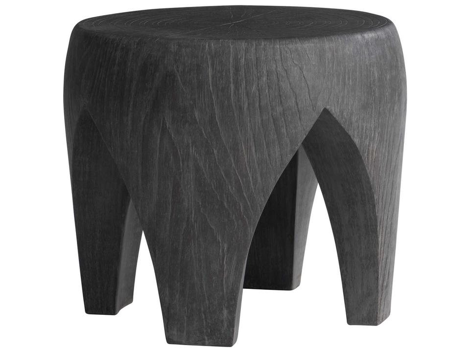 Neptune Round Outdoor Accent Table in Dark Ash