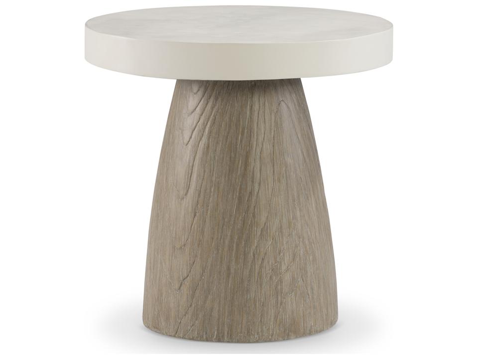 Granville Round Outdoor Side Table Bone and Sea Oat Finish