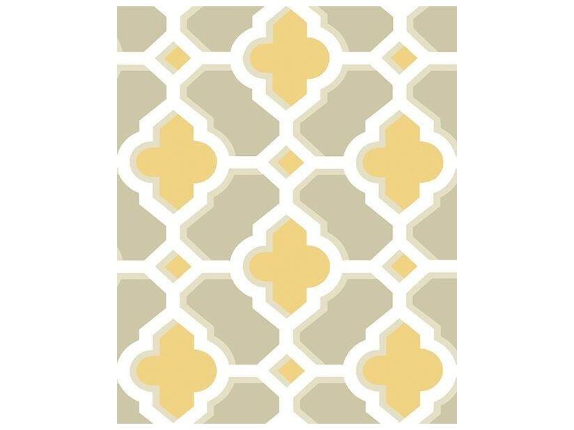 A-street Prints Lido Mustard Quatrefoil Wallpaper