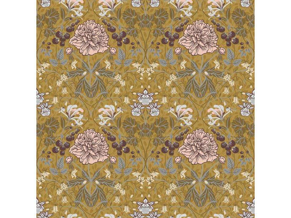 A-street Prints Celestine Mustard Floral Wallpaper