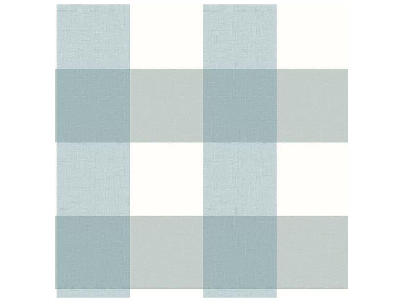 Chesapeake Amos Teal Gingham Wallpaper