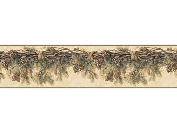 Chesapeake Pinecone Forest Multicolor Pine Border
