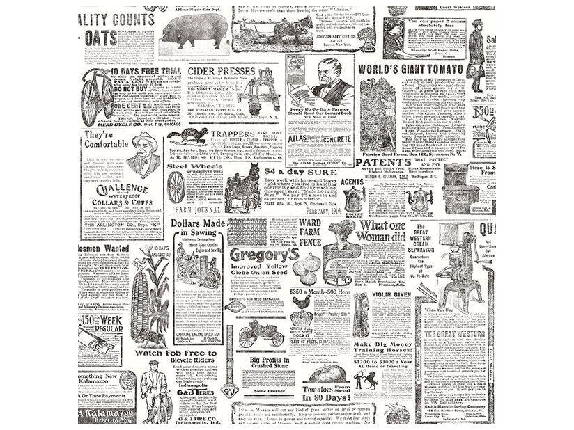 Chesapeake Underwood Black Vintage Newspaper Wallpaper