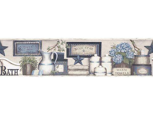Chesapeake Country Bath Blue Rustic Border