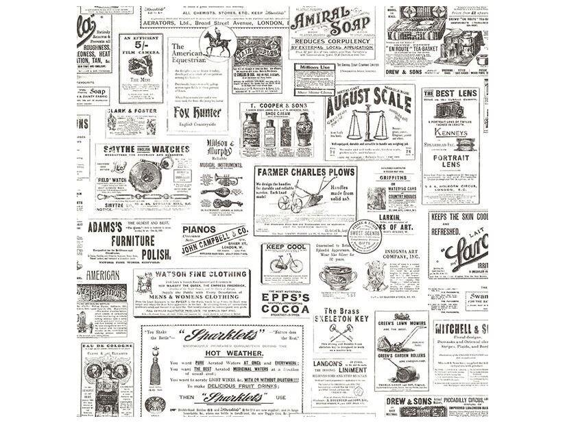 Chesapeake Adamstown Ivory Vintage Newspaper Wallpaper
