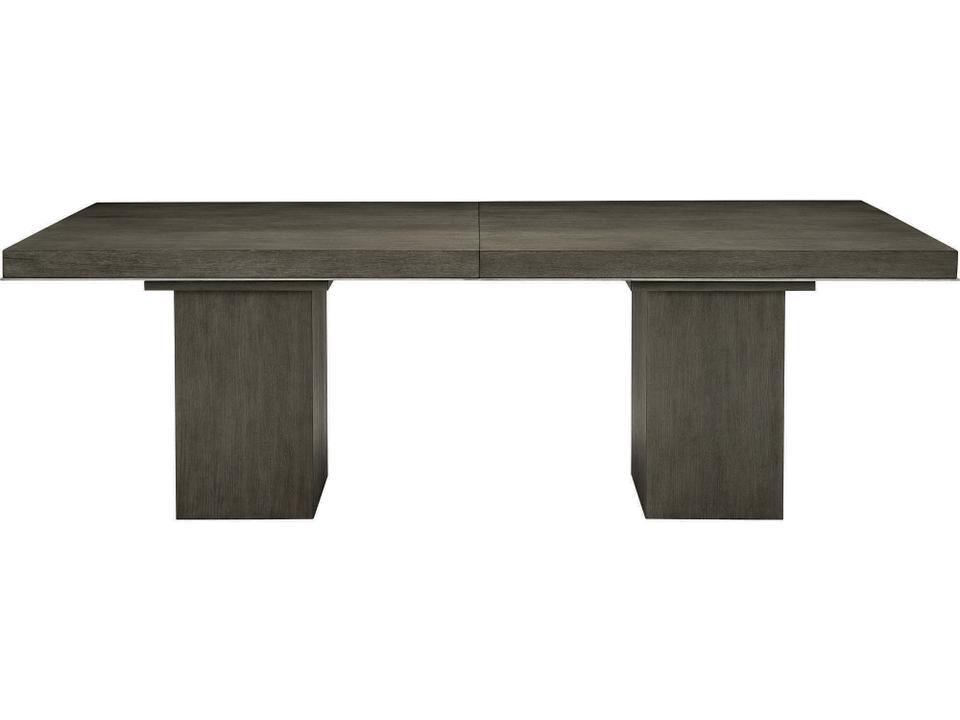 Linea 90-Inch Rectangular Extendable Dining Table in Cerused Charcoal and Textured Graphite
