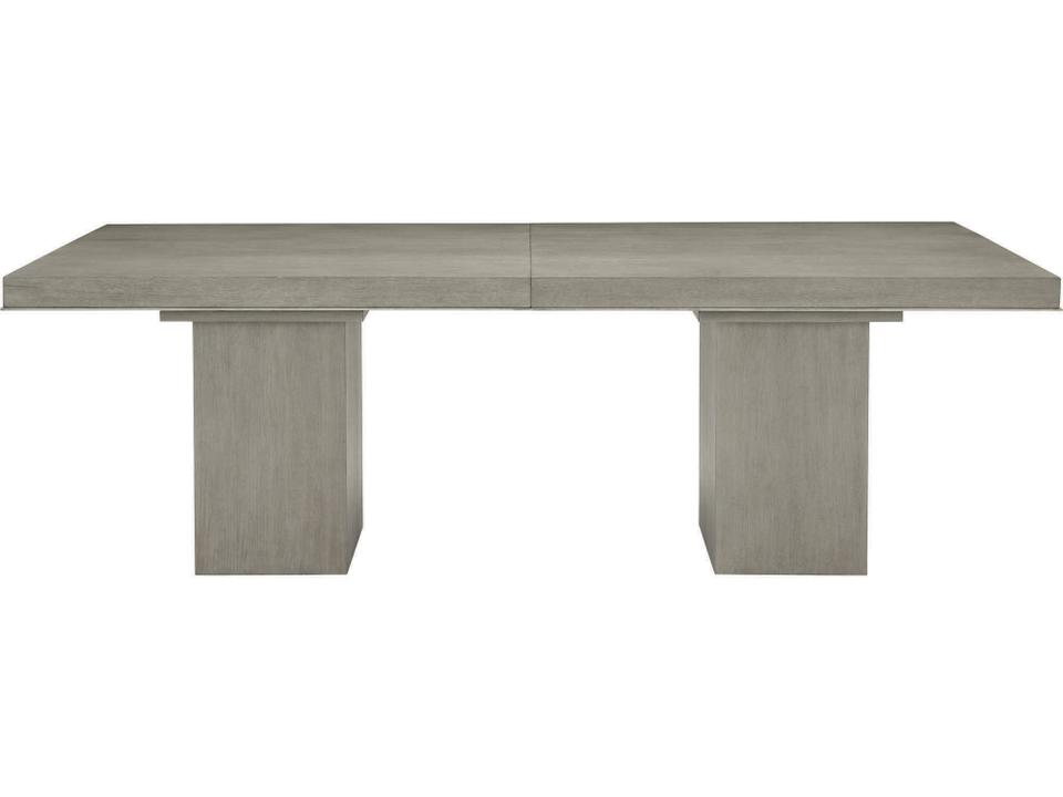 Linea 90-Inch Rectangle Dining Table in Cerused Greige with Graphite Trim