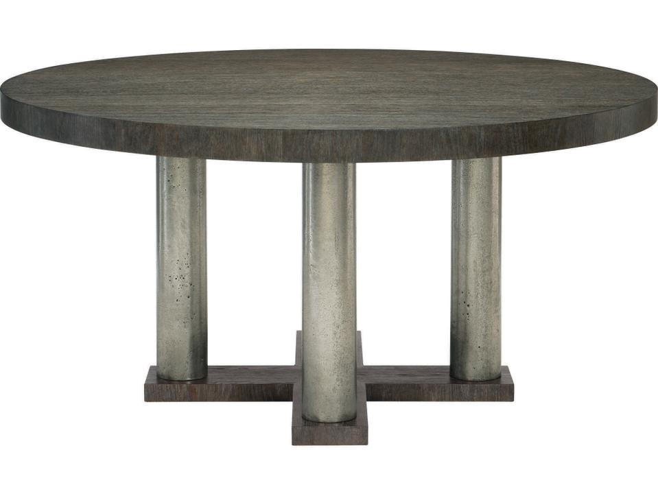 Linea Round Dining Table Cerused Charcoal Oak
