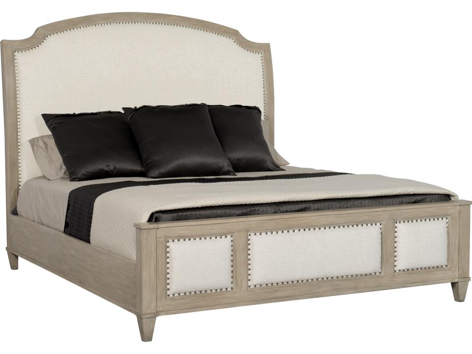 Santa Barbara Queen Panel Bed in Sandstone with Upholstered Panels