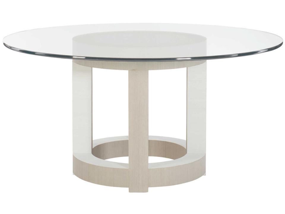Axiom Round Glass Dining Table Linear Gray and White
