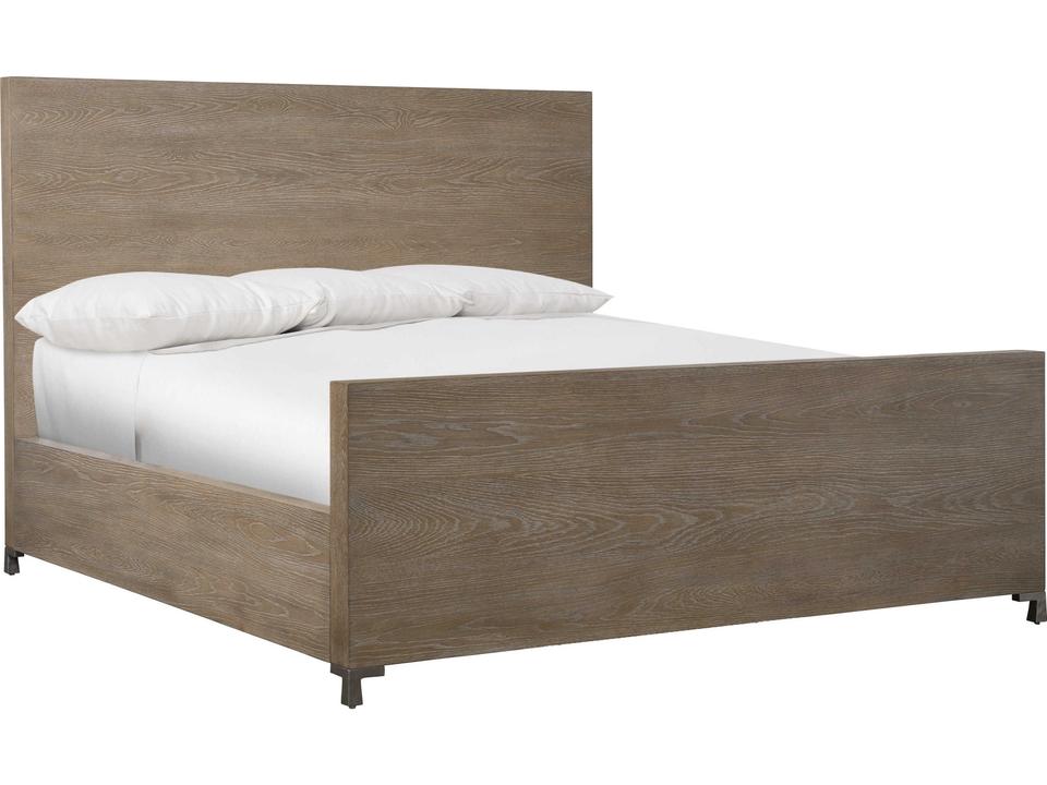 Aventura King Panel Bed Marcona Finish with Frosted Nickel Feet