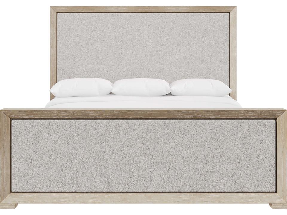 Prado King Panel Bed with Upholstered Panels in Tawny Finish