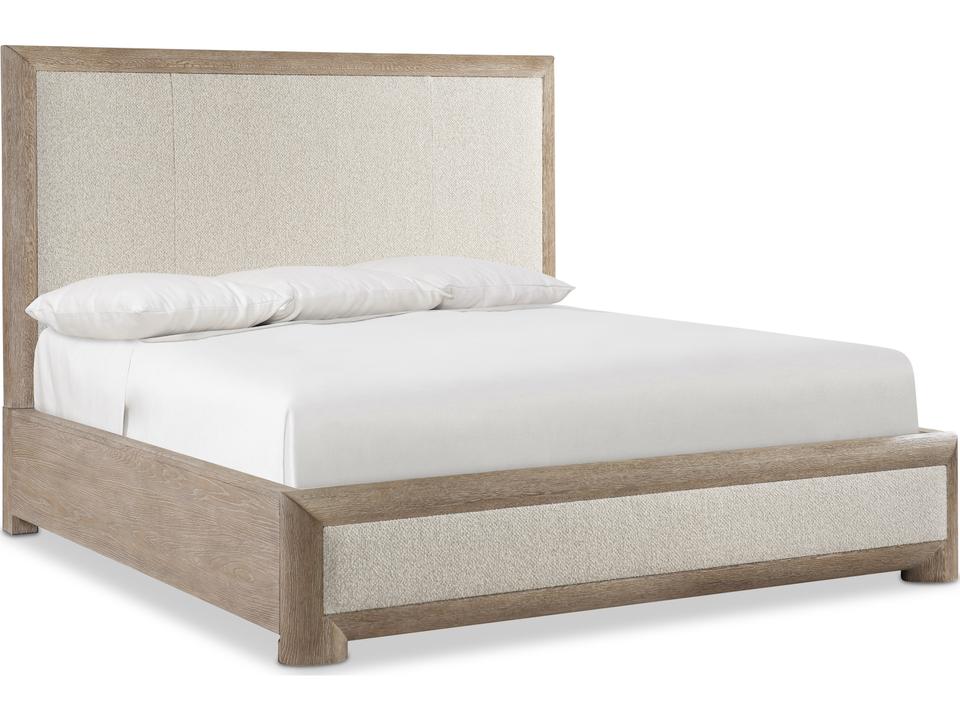 Aventura Queen Panel Bed Upholstered Headboard Marcona Finish