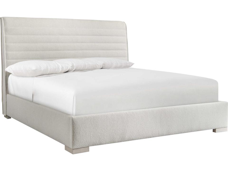 Sereno King Upholstered Panel Bed in Lutra Finish with Fabric B114