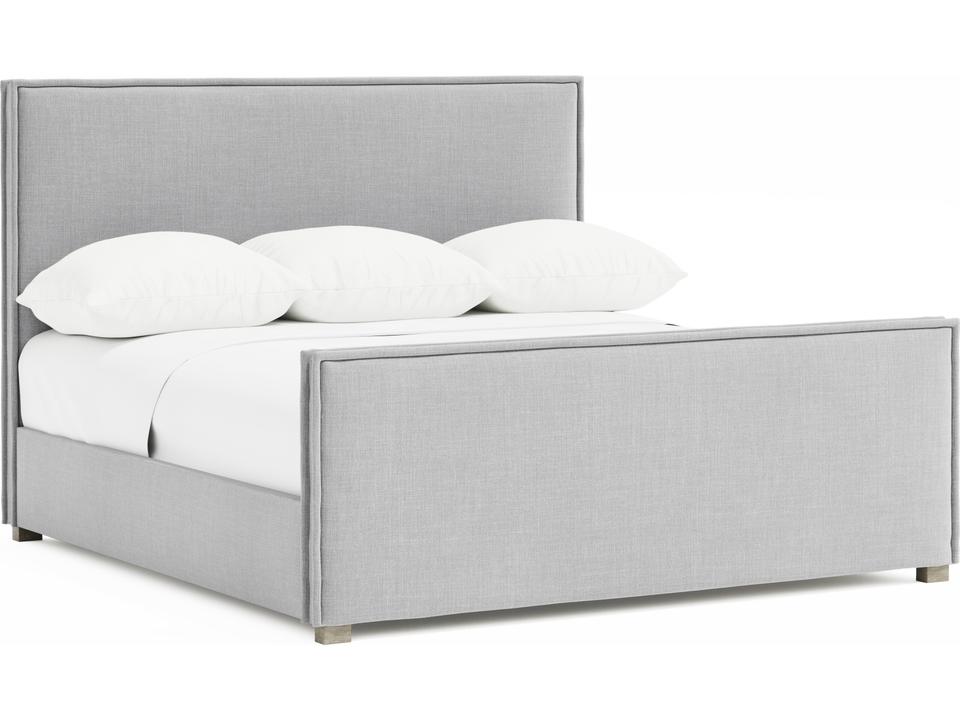 Sawyer King Upholstered Panel Bed in Pebble Fabric