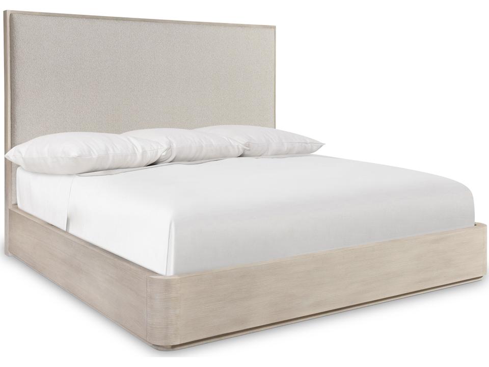 Lucerne Beige Oak Wood King Panel Bed
