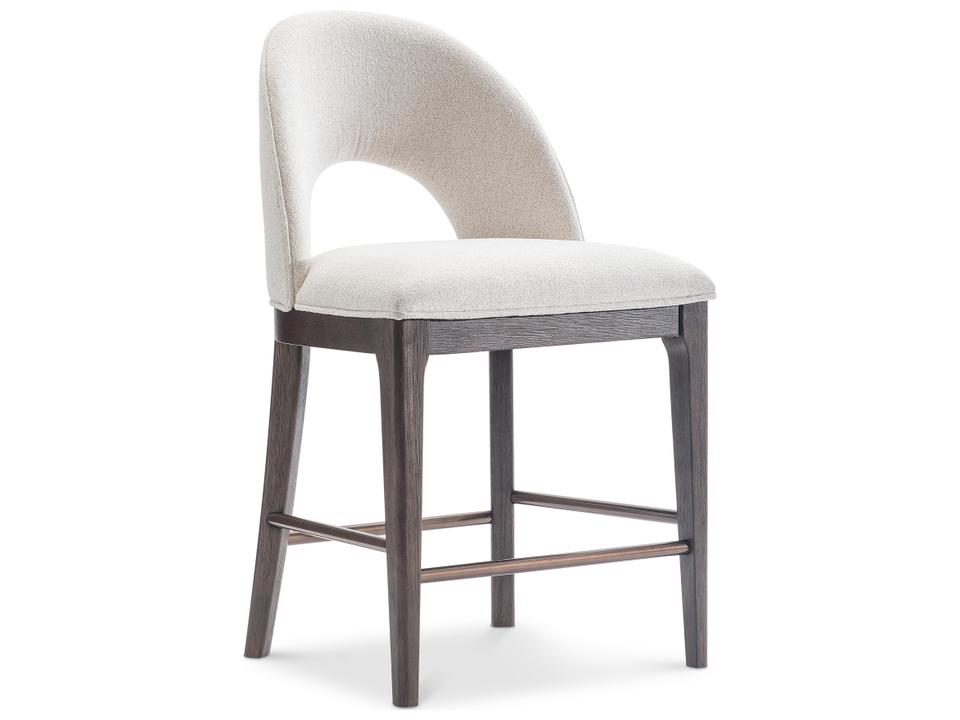 Upholstered Chestnut Wood Counter Stool