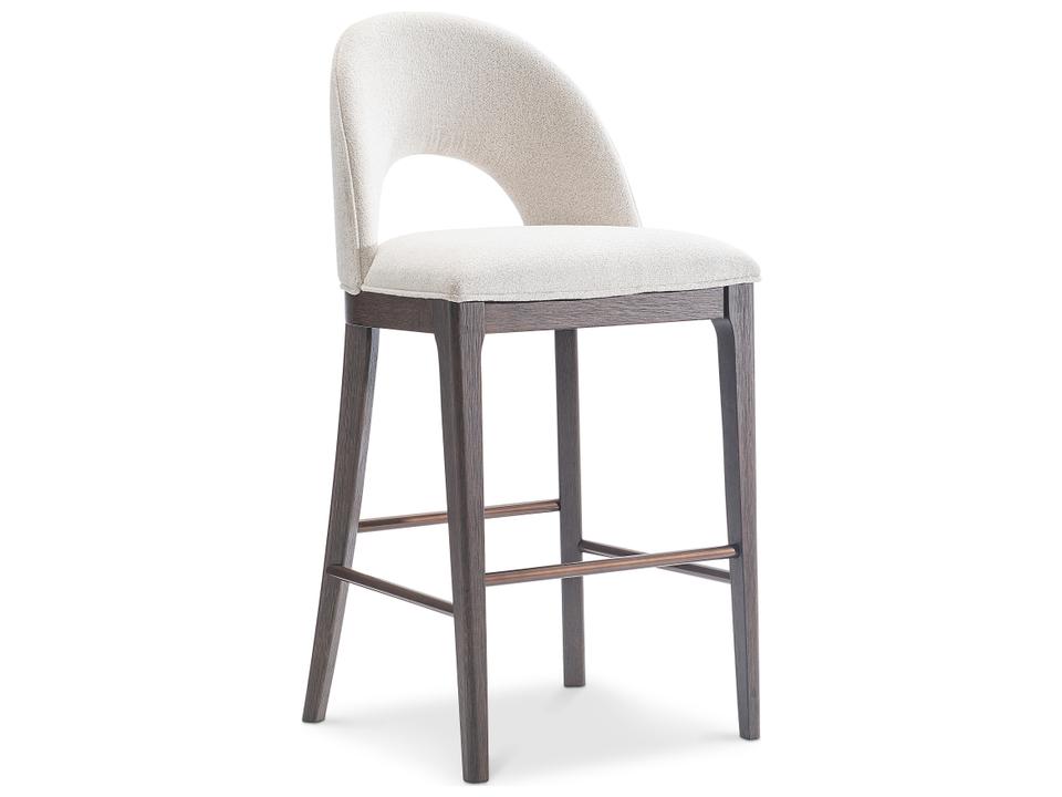 Upholstered Chestnut Wood Bar Stool