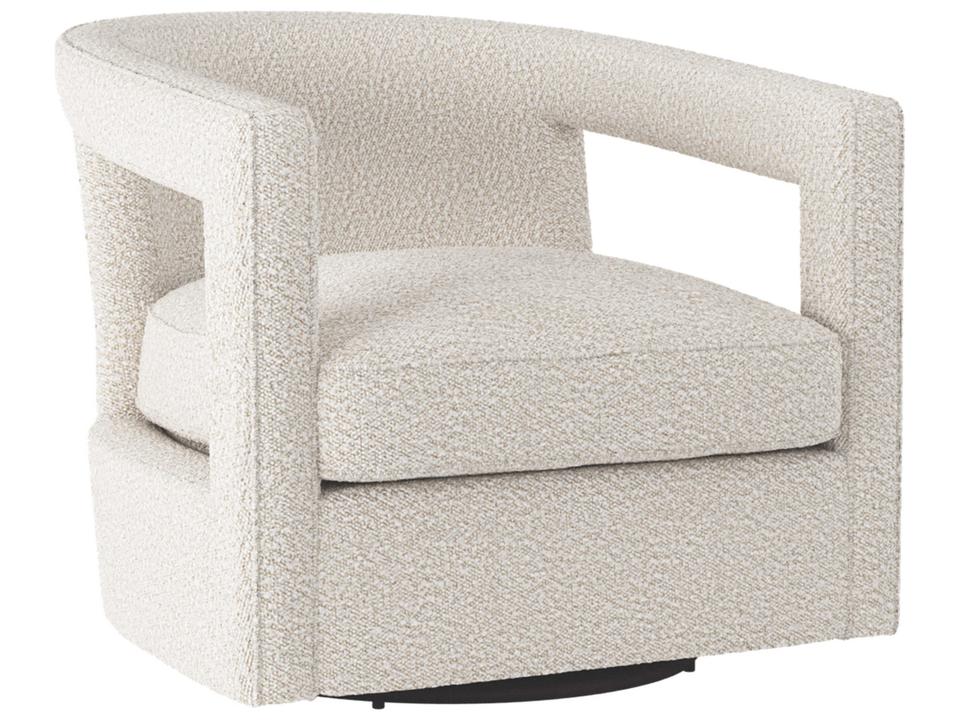 Alana Fabric Swivel Accent Chair with Welt Trim